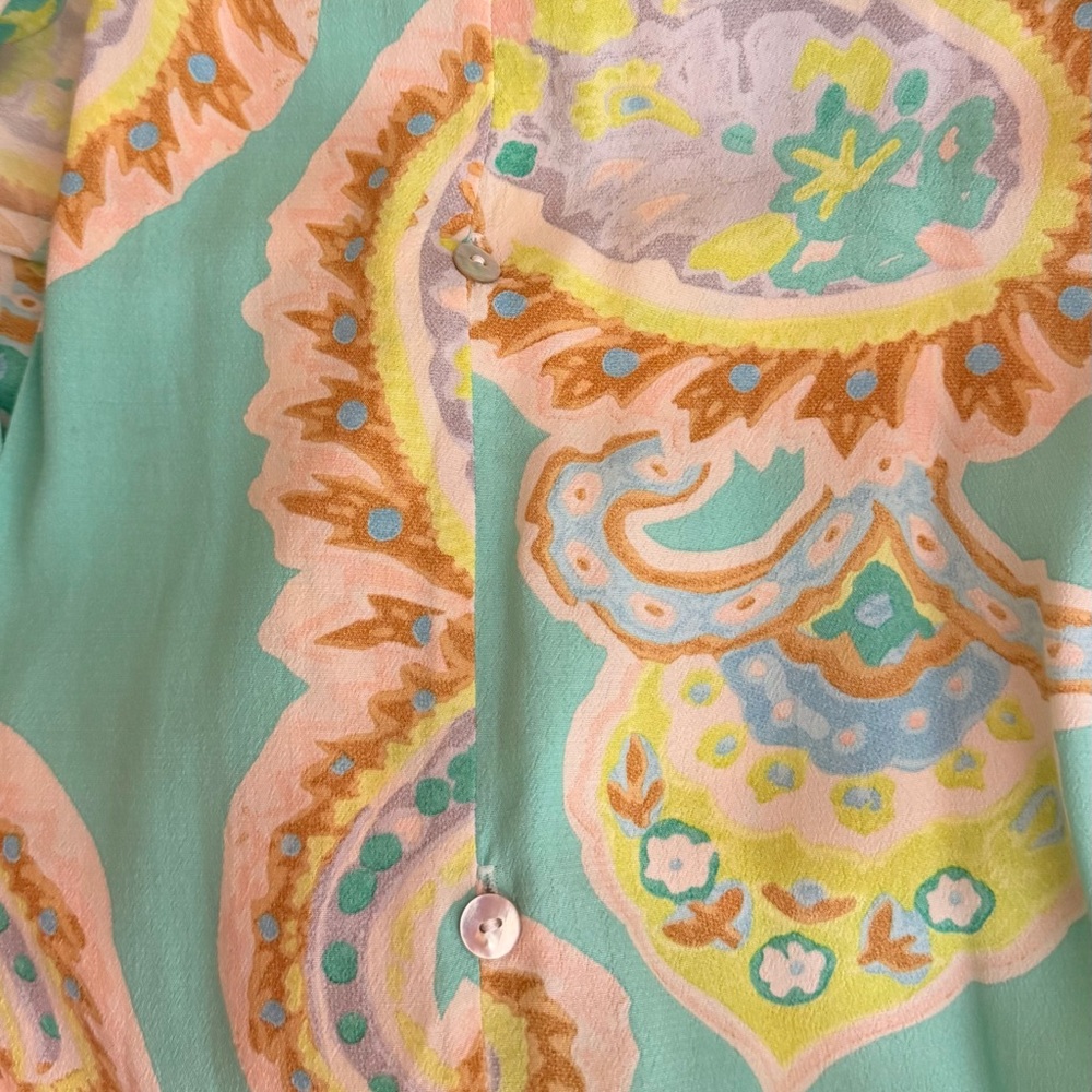 Zara Paisley Printed Cover Up Kimono Size Medium Long Dolman Sleeves Boho Flowy - Picture 11 of 11